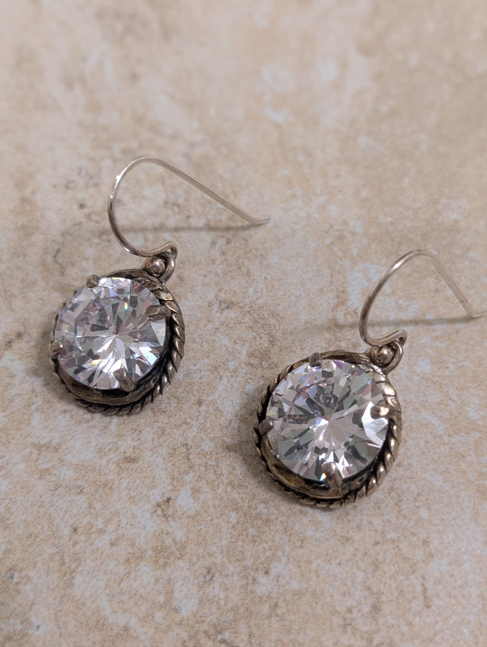 925 Sterling Silver Earrings Made W Genuine Swarovski Crystals - Picture 2 of 8
